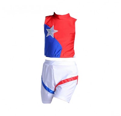 SKCU012 design sleeveless jacket Cheerleading Uniform style customized shorts Cheerleading Uniform style sleeveless custom pleated skirt Cheerleading Uniform style Cheerleading Uniform Factory detail view-1